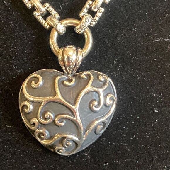 Necklace floral heart beautifully made Silver-tone - Picture 2 of 5